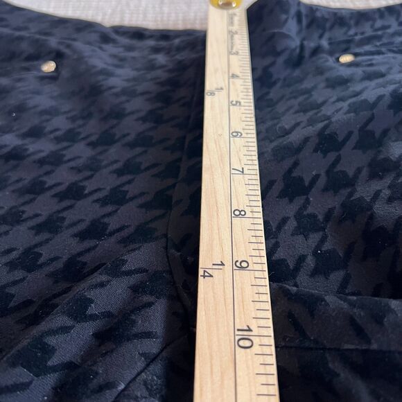 Anne Klein Pant Black Women Large Velvet Houndstooth Stretch Pull On Trousers - Picture 9 of 15